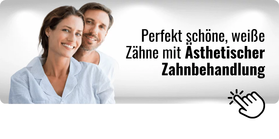 Schöne weiße Zähne mit Zahnästhetik